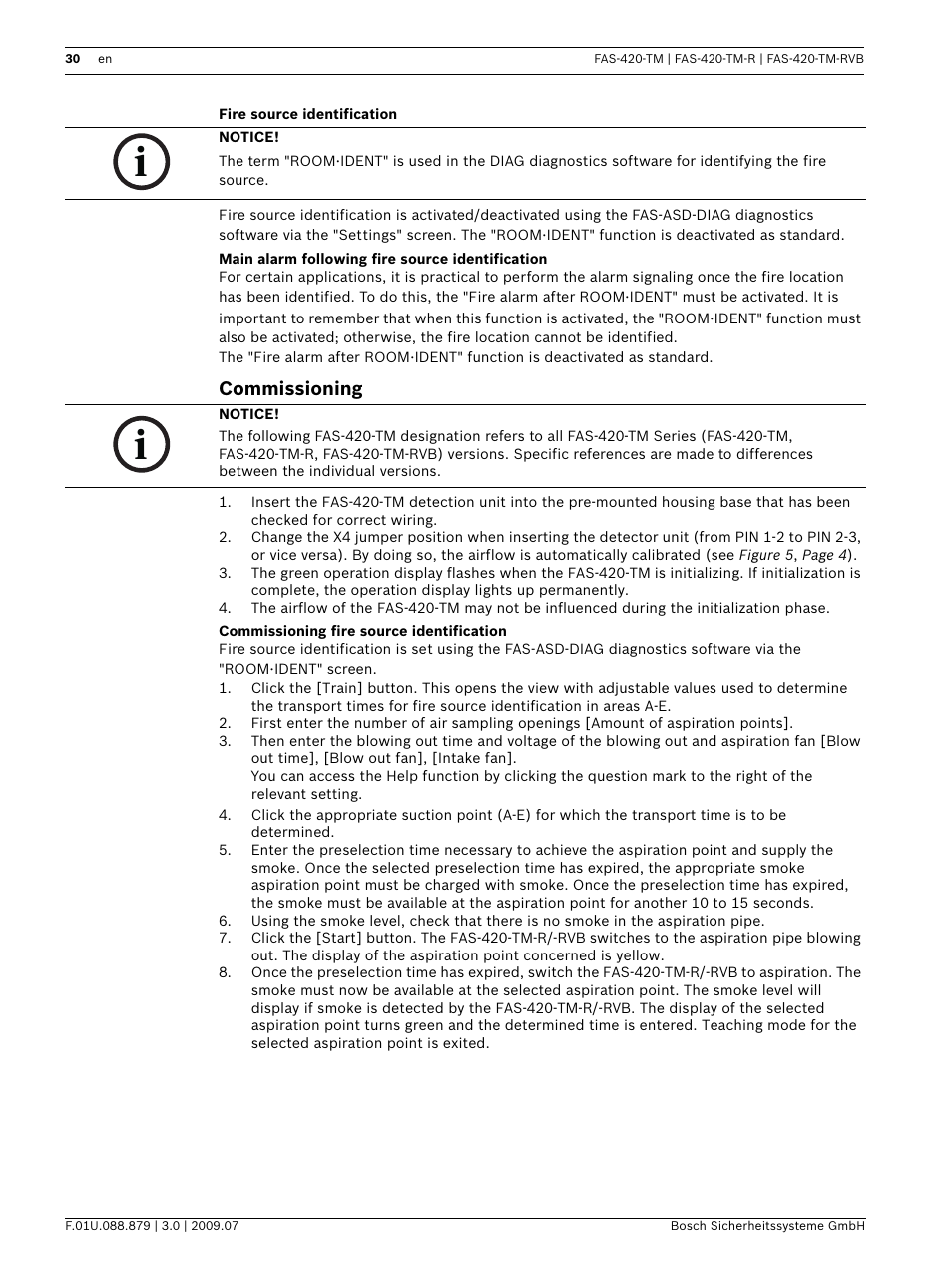 Commissioning | Bosch FAS-420-TM-RVB User Manual | Page 30 / 98
