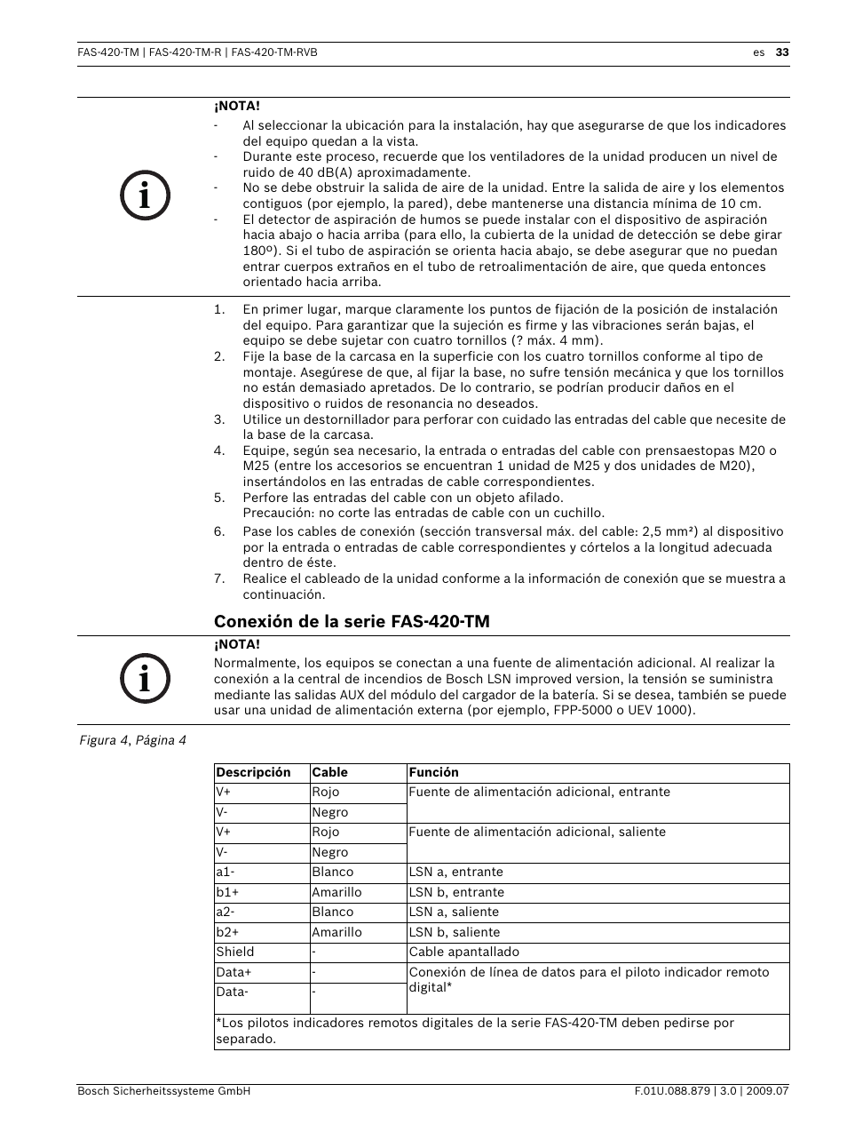 Conexión de la serie fas-420-tm | Bosch FAS-420-TM-RVB User Manual | Page 33 / 98
