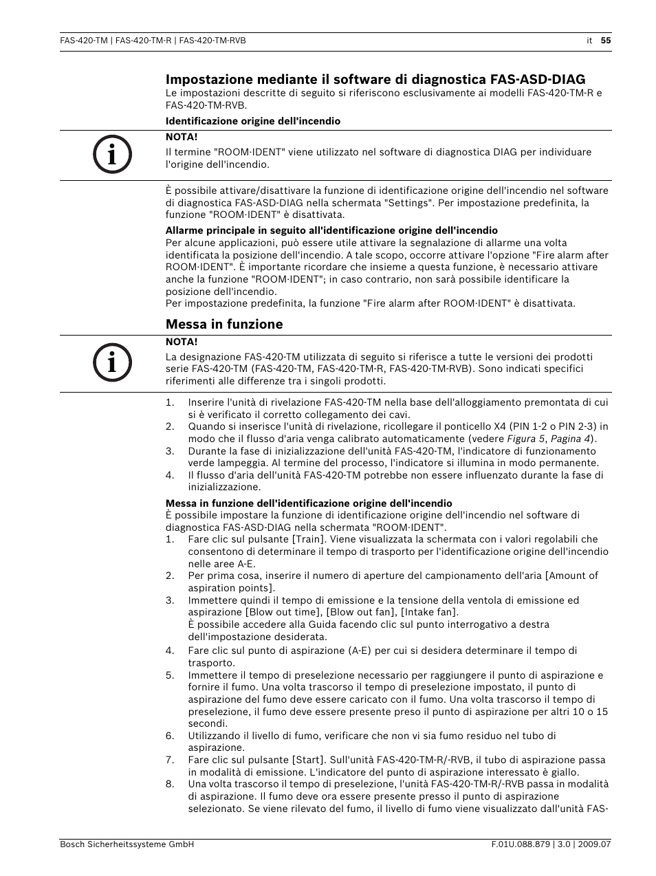 Messa in funzione | Bosch FAS-420-TM-RVB User Manual | Page 55 / 98