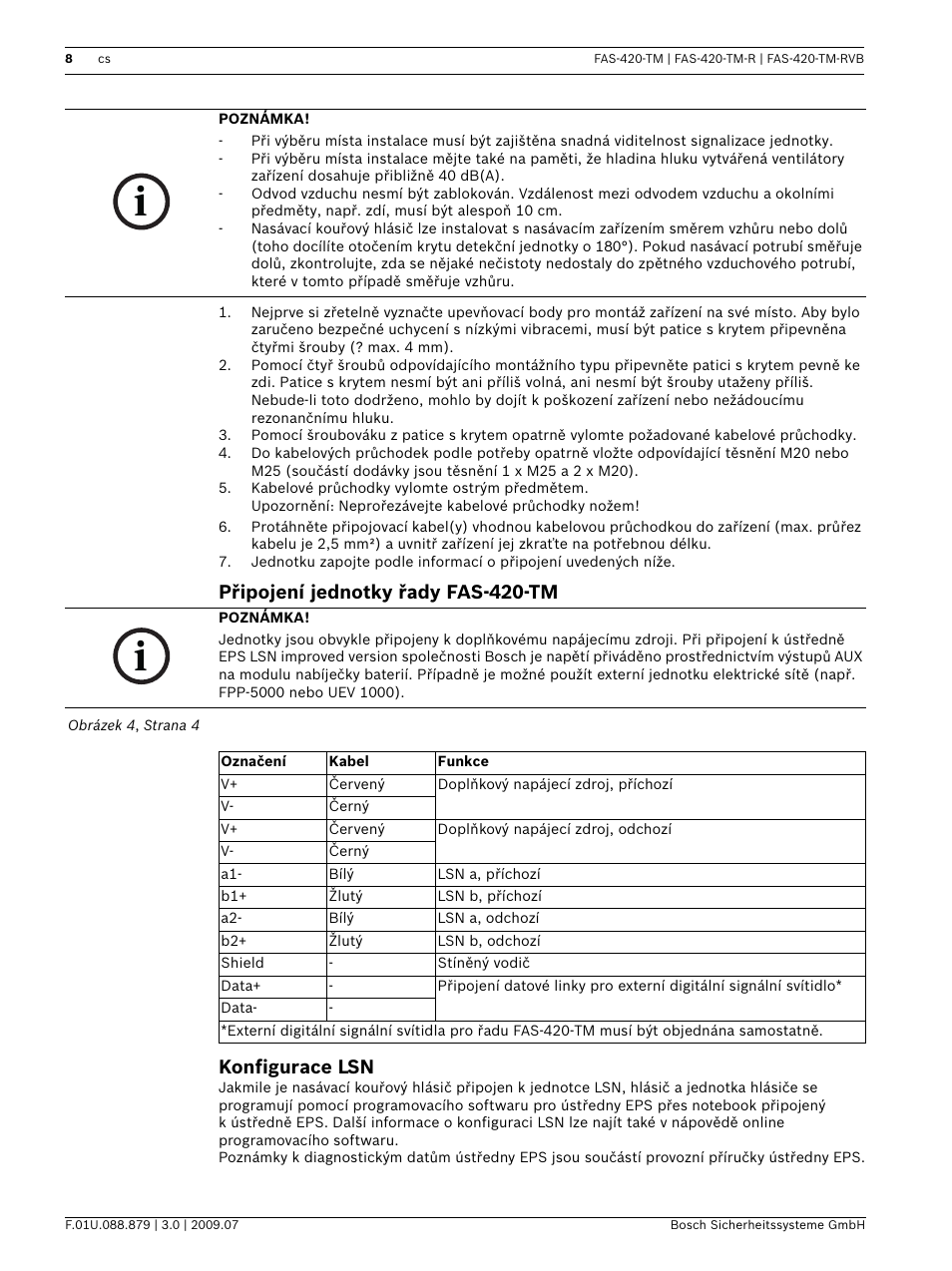 Připojení jednotky řady fas-420-tm konfigurace lsn | Bosch FAS-420-TM-RVB User Manual | Page 8 / 98