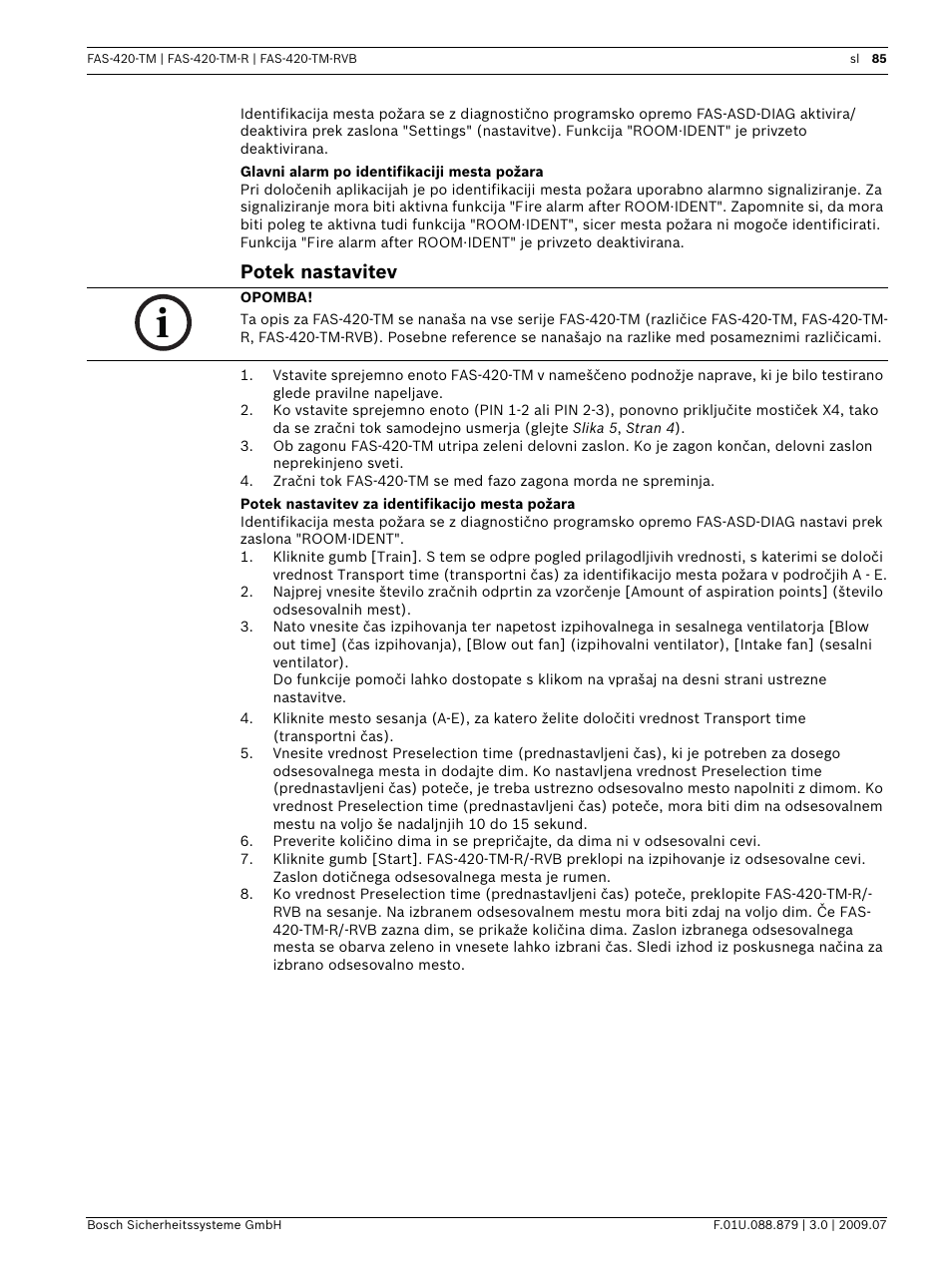 Potek nastavitev | Bosch FAS-420-TM-RVB User Manual | Page 85 / 98