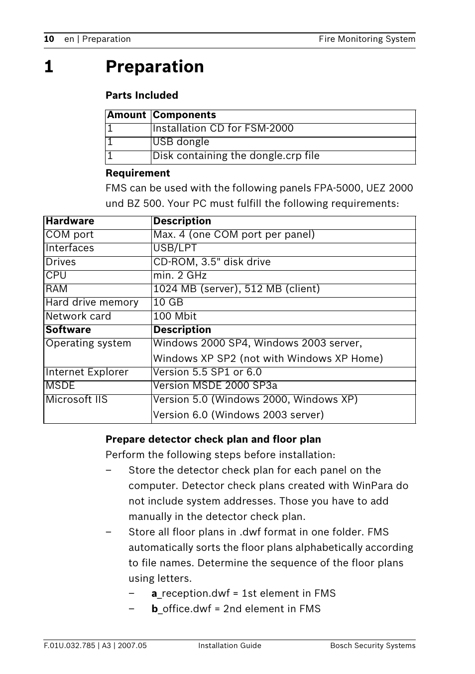 1preparation | Bosch FSM-2000 User Manual | Page 10 / 40