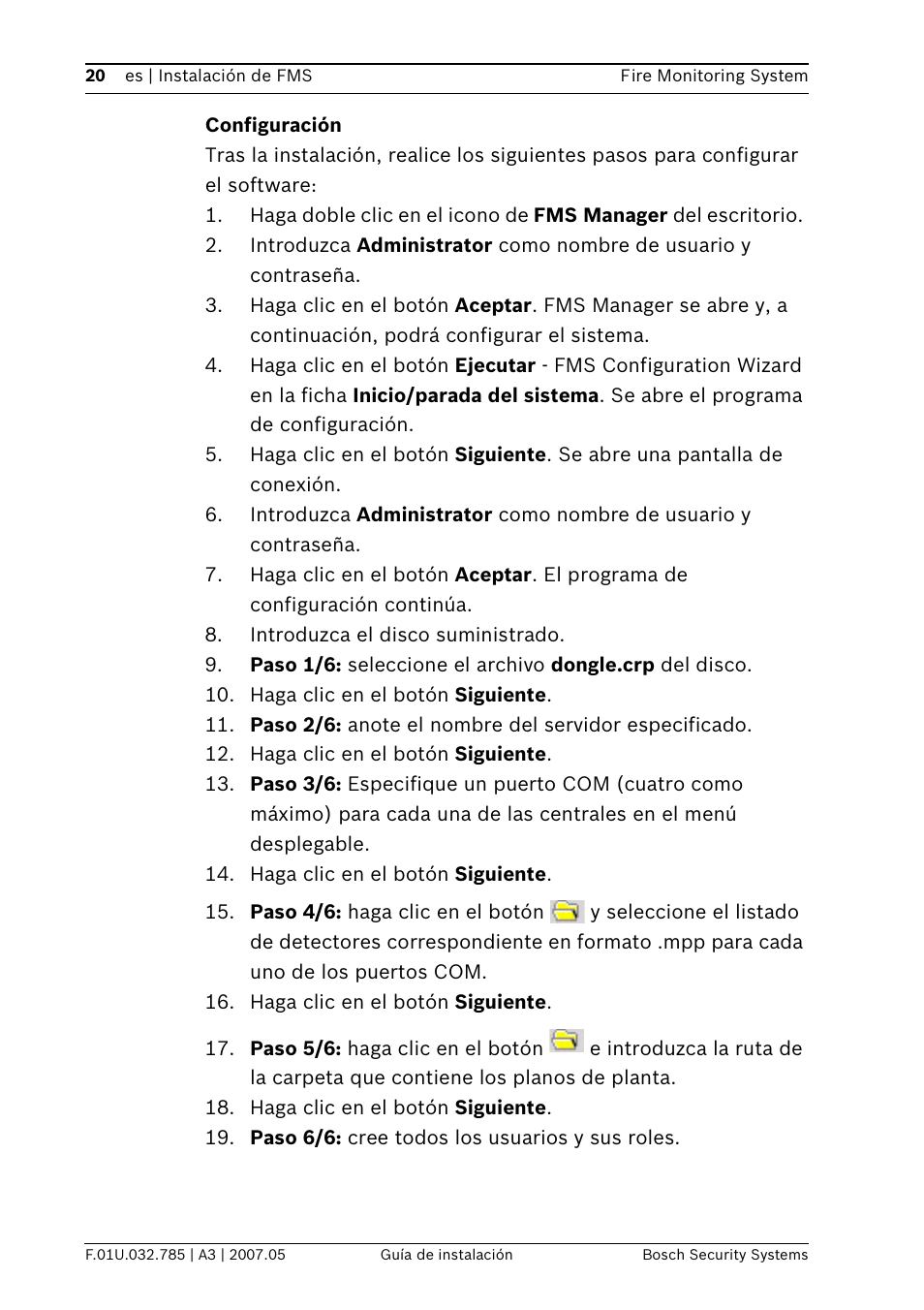 Bosch FSM-2000 User Manual | Page 20 / 40