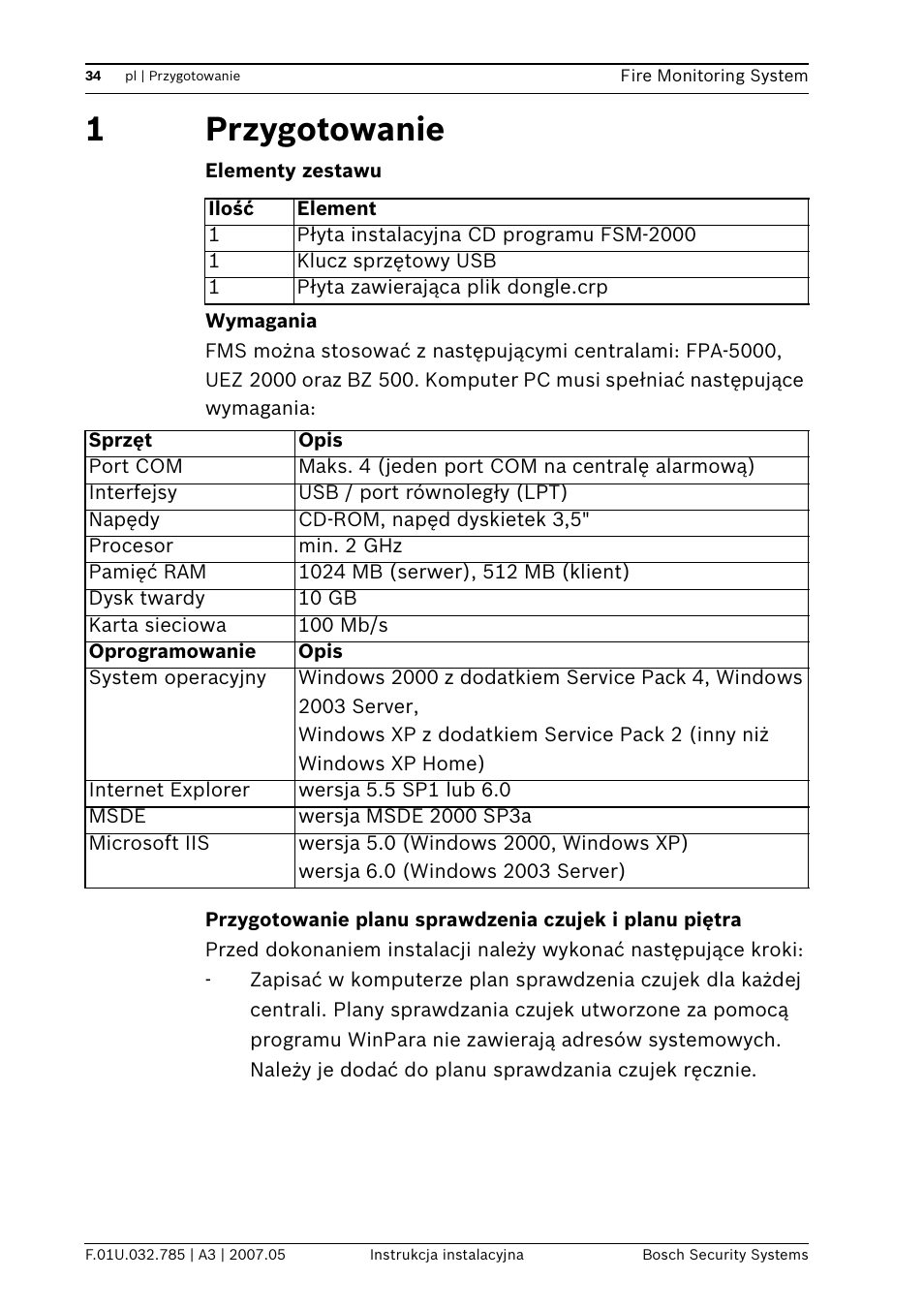 1przygotowanie | Bosch FSM-2000 User Manual | Page 34 / 40