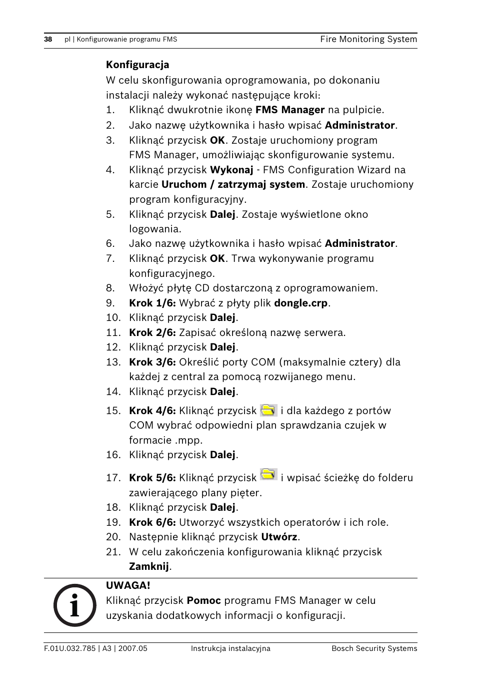 Bosch FSM-2000 User Manual | Page 38 / 40