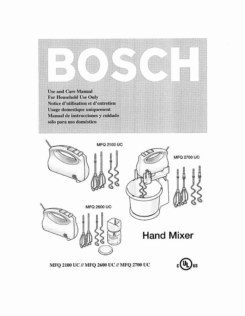 Bosch MFQ 2100 UC User Manual | 15 pages