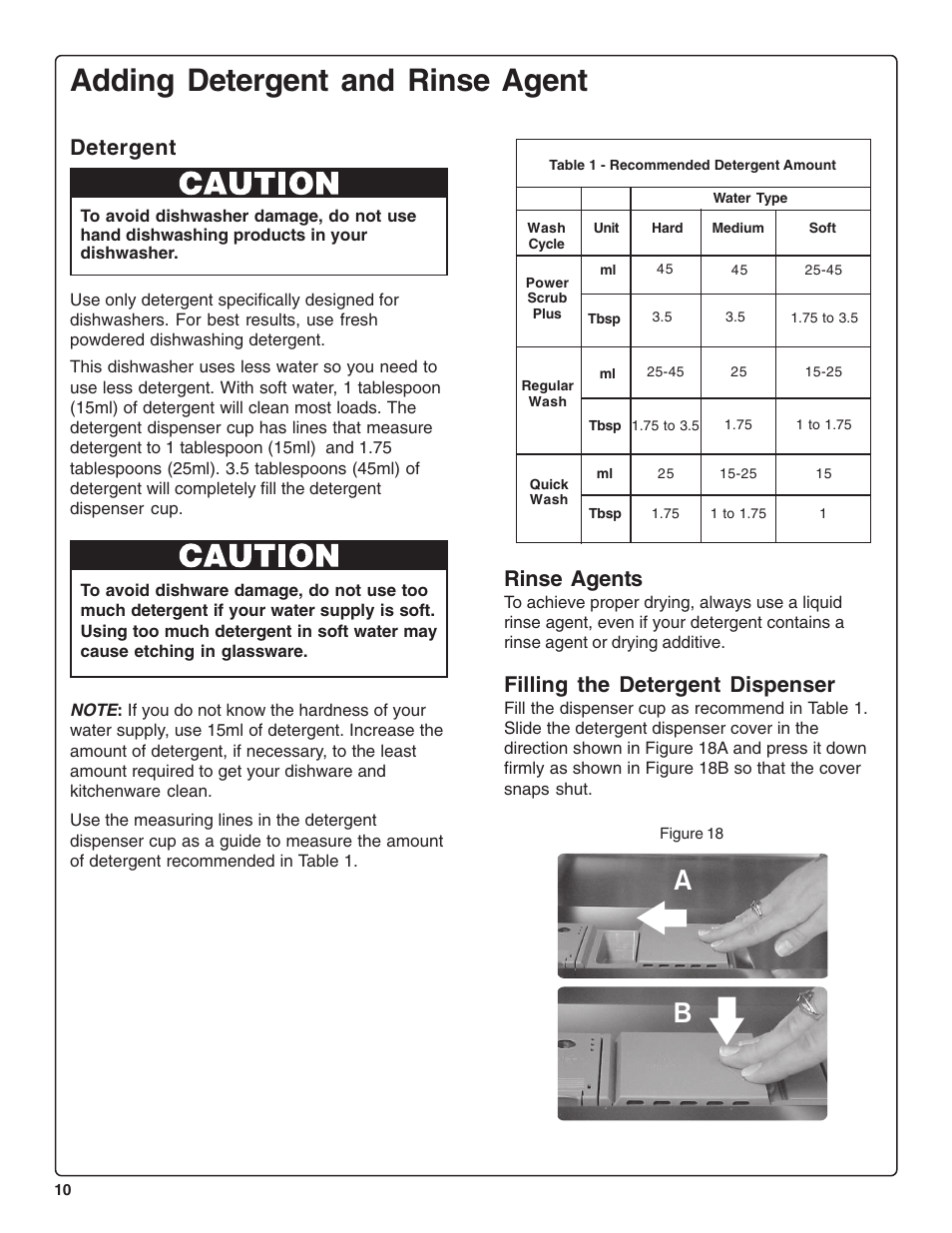 Adding detergent and rinse agent, Rinse agents, Filling the detergent dispenser | Detergent | Bosch SHE47C0 User Manual | Page 12 / 64