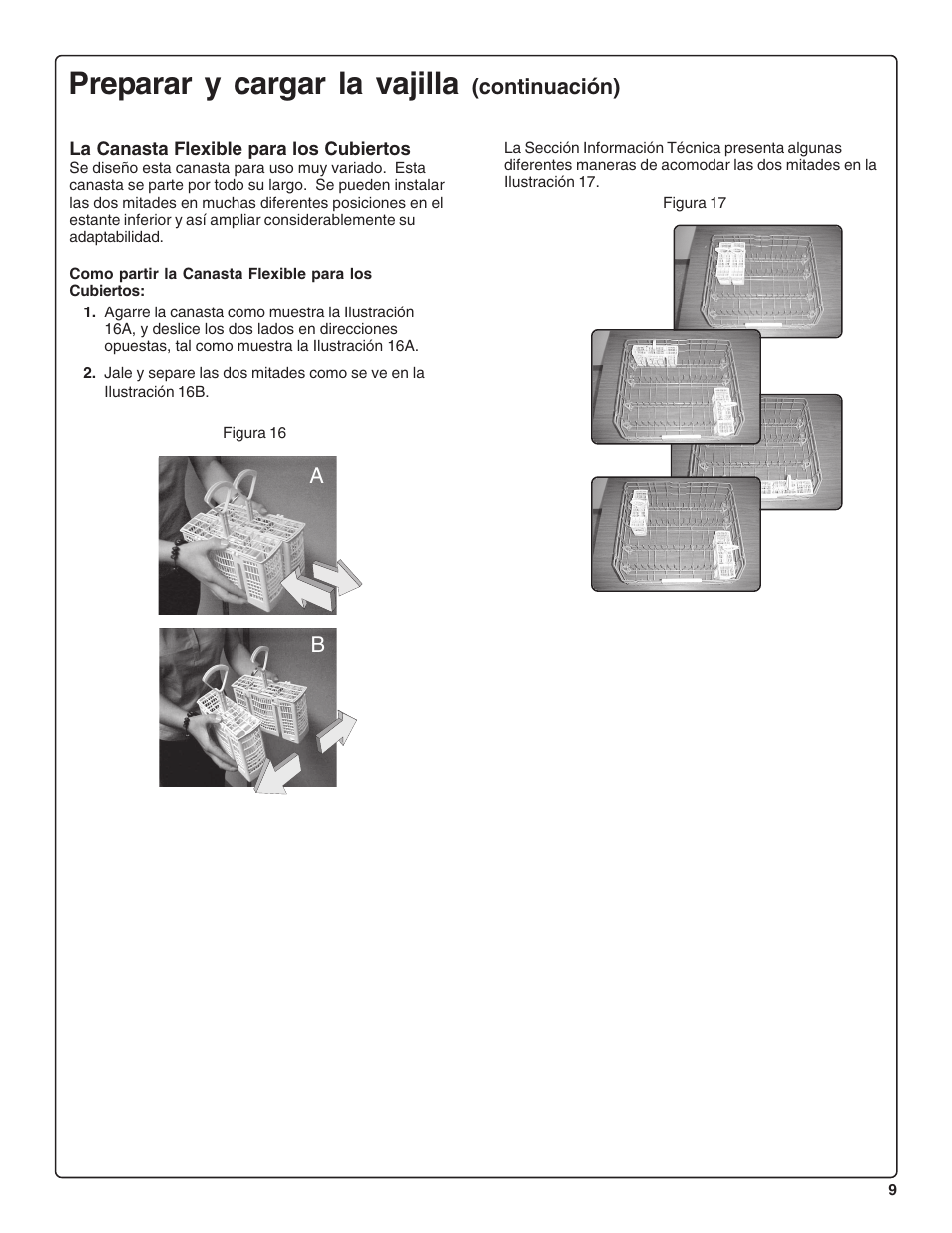 Preparar y cargar la vajilla, Continuación) a b | Bosch SHE47C0 User Manual | Page 51 / 64