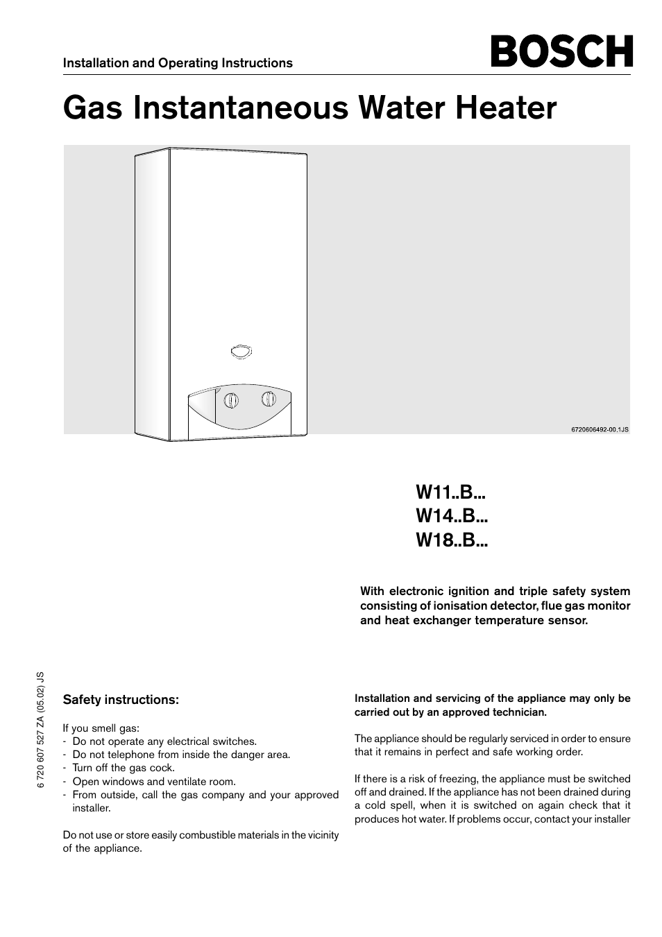 Bosch W14B User Manual | 8 pages