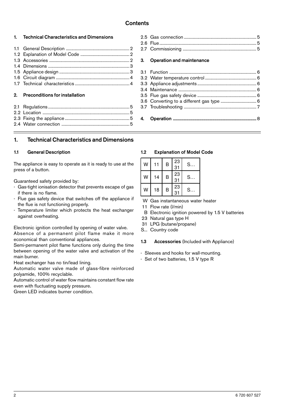 Bosch W14B User Manual | Page 2 / 8