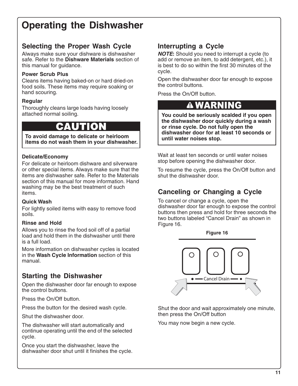 Operating the dishwasher, Warning | Bosch SRV53C User Manual | Page 13 / 64