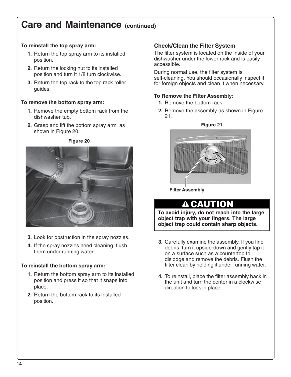 Care and maintenance, Caution | Bosch SRV53C User Manual | Page 16 / 64