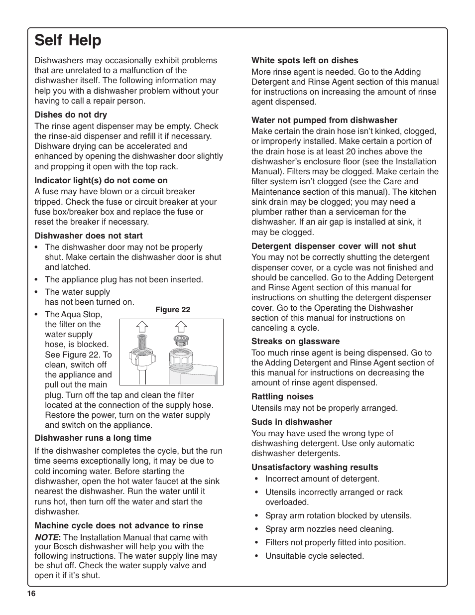 Self help | Bosch SRV53C User Manual | Page 18 / 64