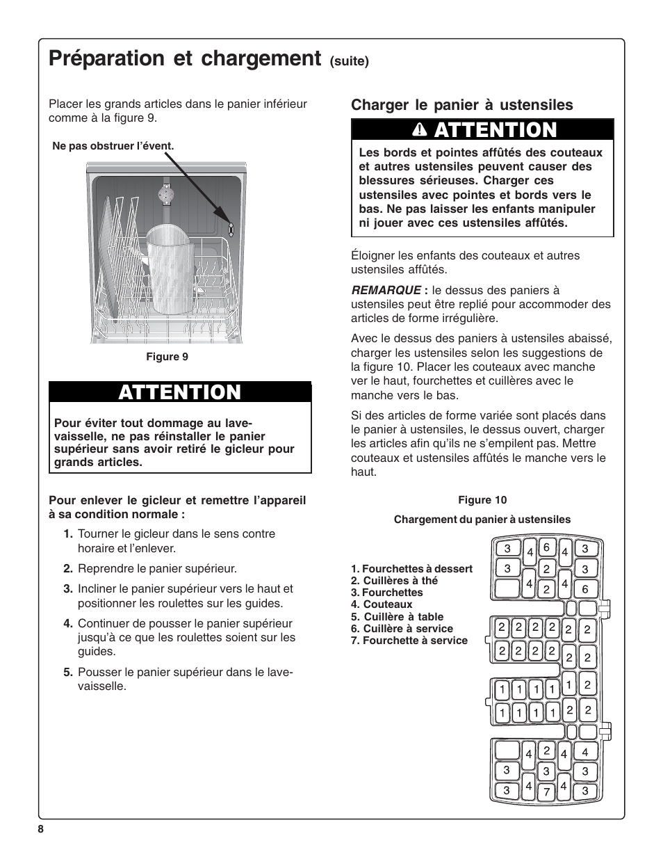 Préparation et chargement, Attention | Bosch SRV53C User Manual | Page 30 / 64