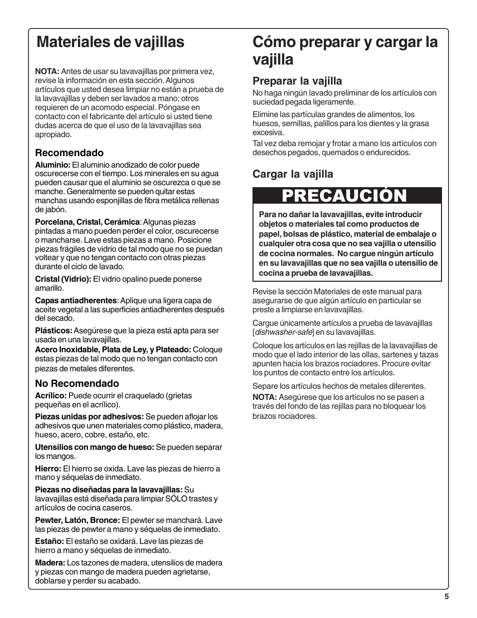 Precaución | Bosch SRV53C User Manual | Page 47 / 64