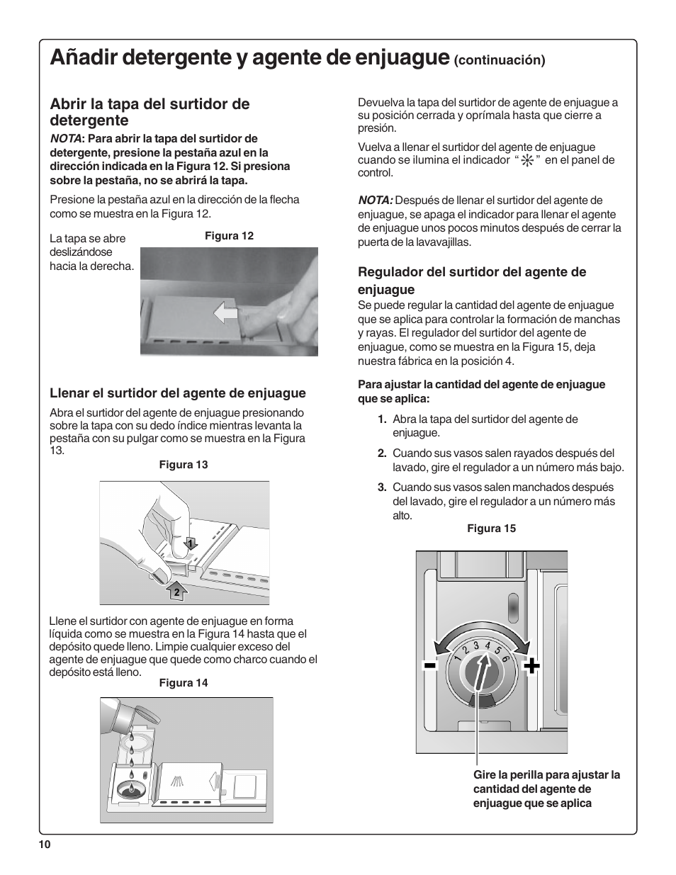 Añadir detergente y agente de enjuague, Abrir la tapa del surtidor de detergente | Bosch SRV53C User Manual | Page 52 / 64