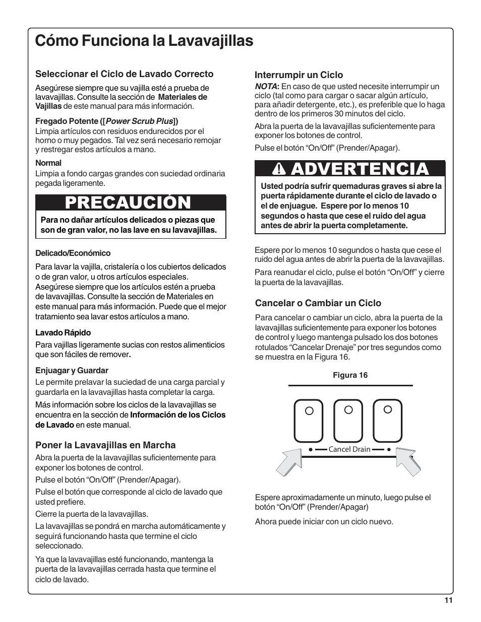 Precaución, Advertencia, Cómo funciona la lavavajillas | Bosch SRV53C User Manual | Page 53 / 64