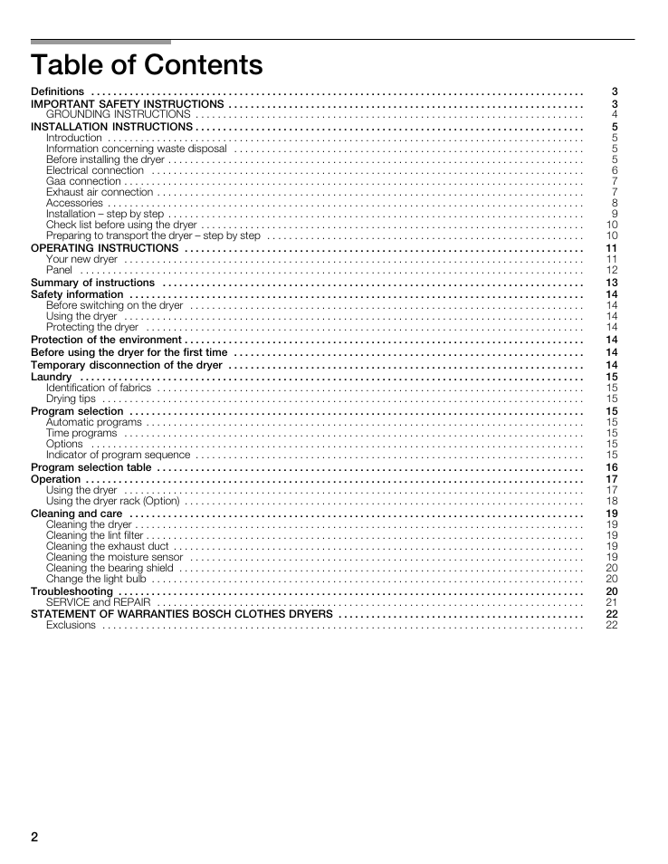 Bosch WTMC5521 User Manual | Page 2 / 68