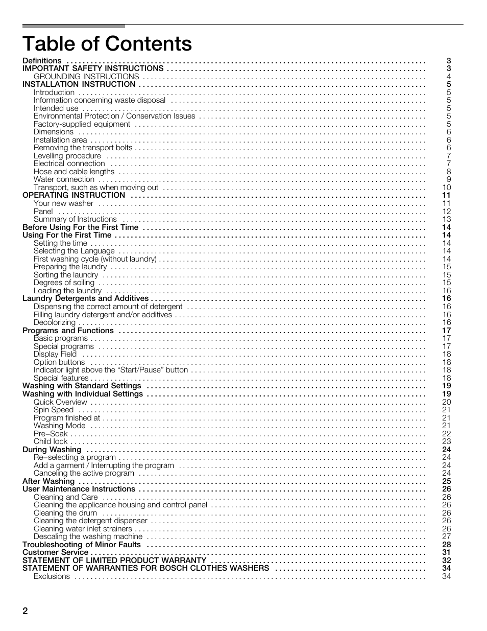 Bosch WFMC6401UC User Manual | Page 2 / 104