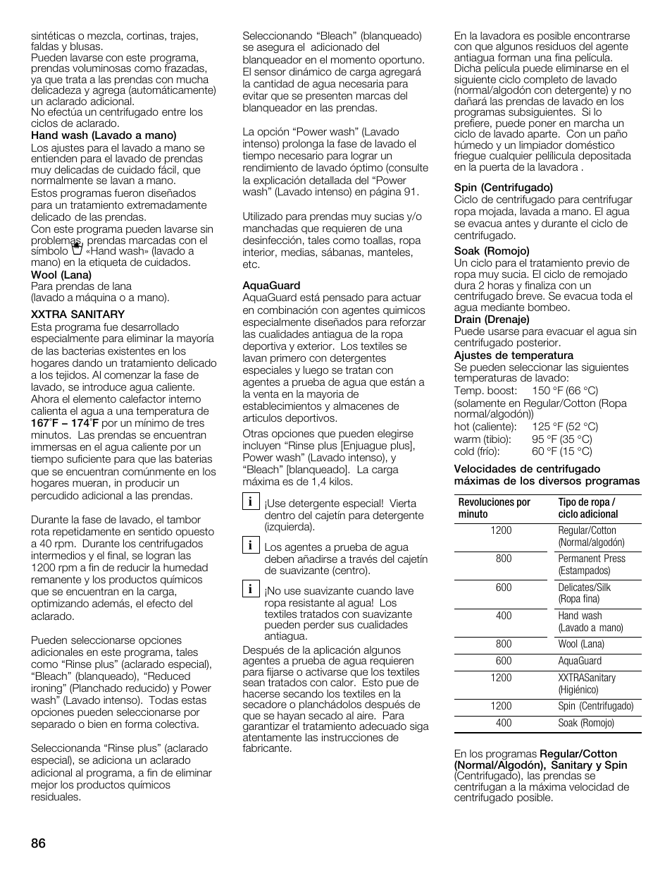 Bosch WFMC6401UC User Manual | Page 86 / 104