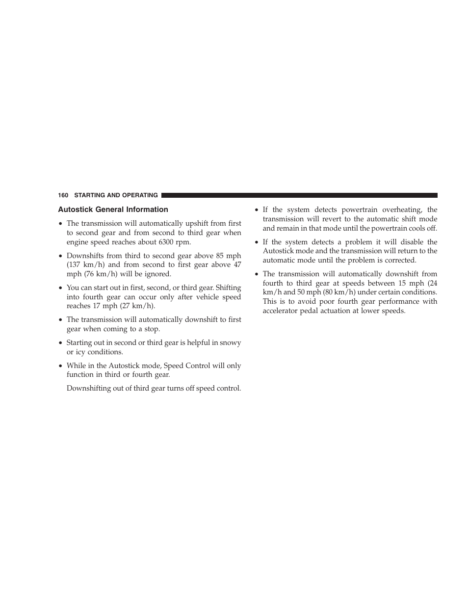 Autostick general information | Chrysler 2004 300M User Manual | Page 160 / 277