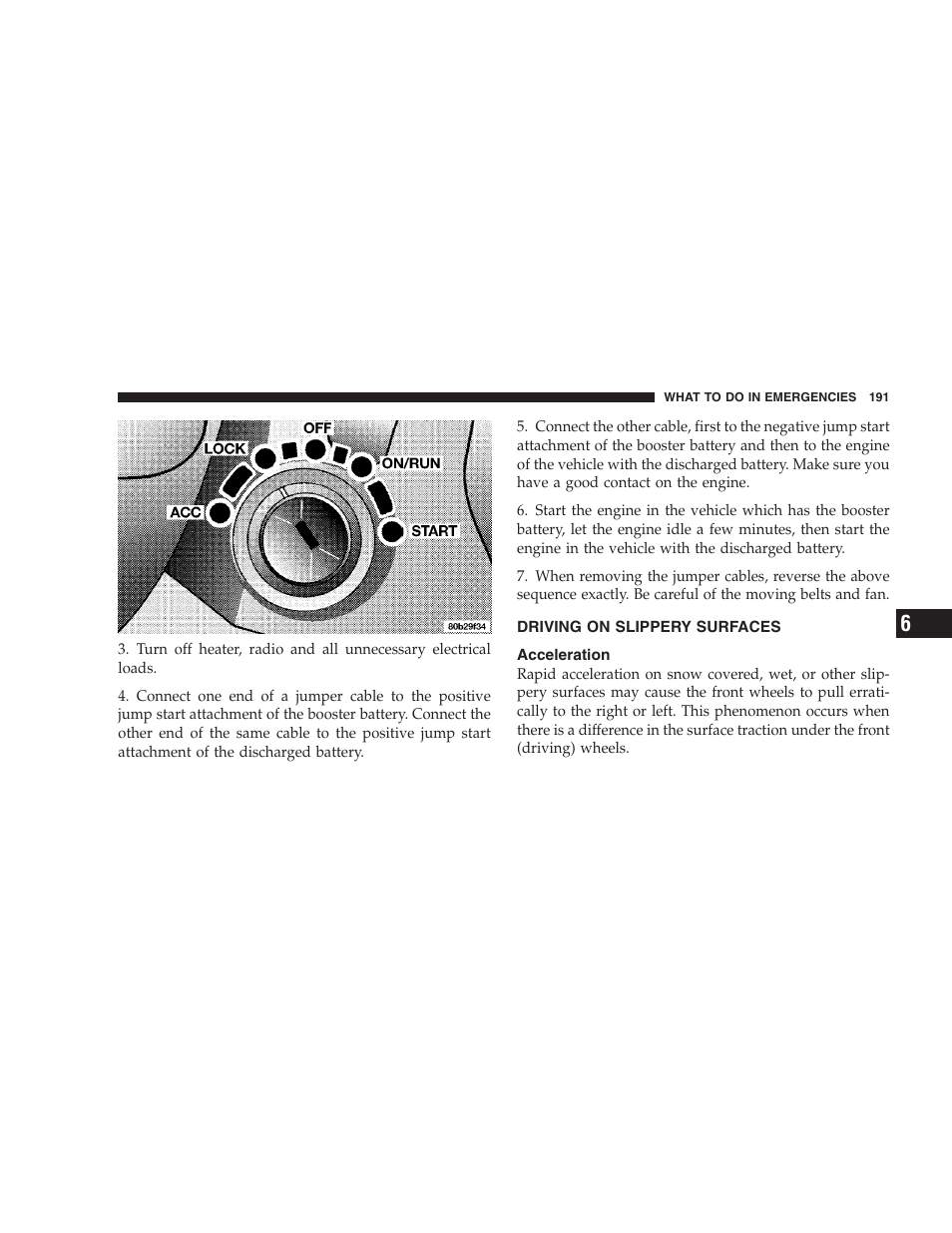 Driving on slippery surfaces, Acceleration | Chrysler 2004 300M User Manual | Page 191 / 277