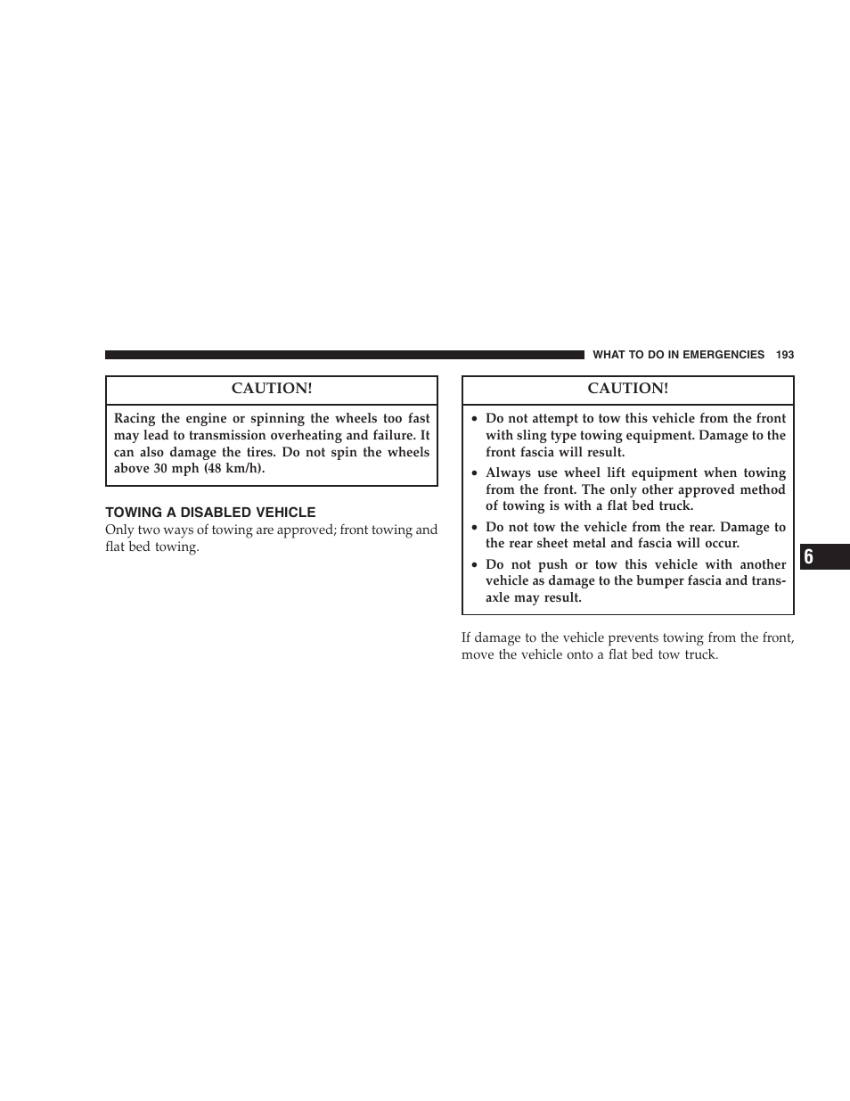 Towing a disabled vehicle | Chrysler 2004 300M User Manual | Page 193 / 277