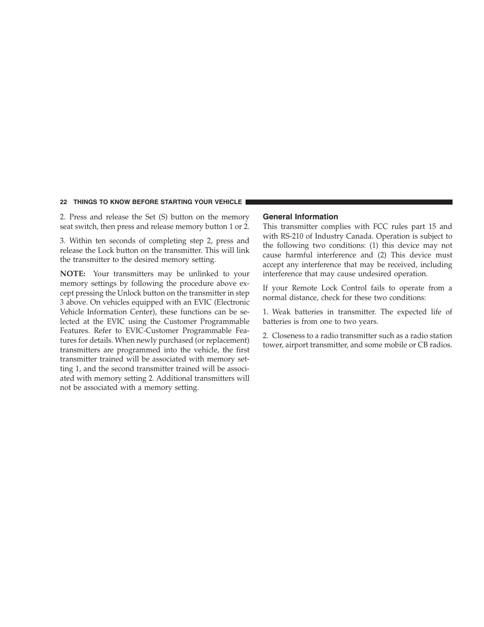 General information | Chrysler 2004 300M User Manual | Page 22 / 277