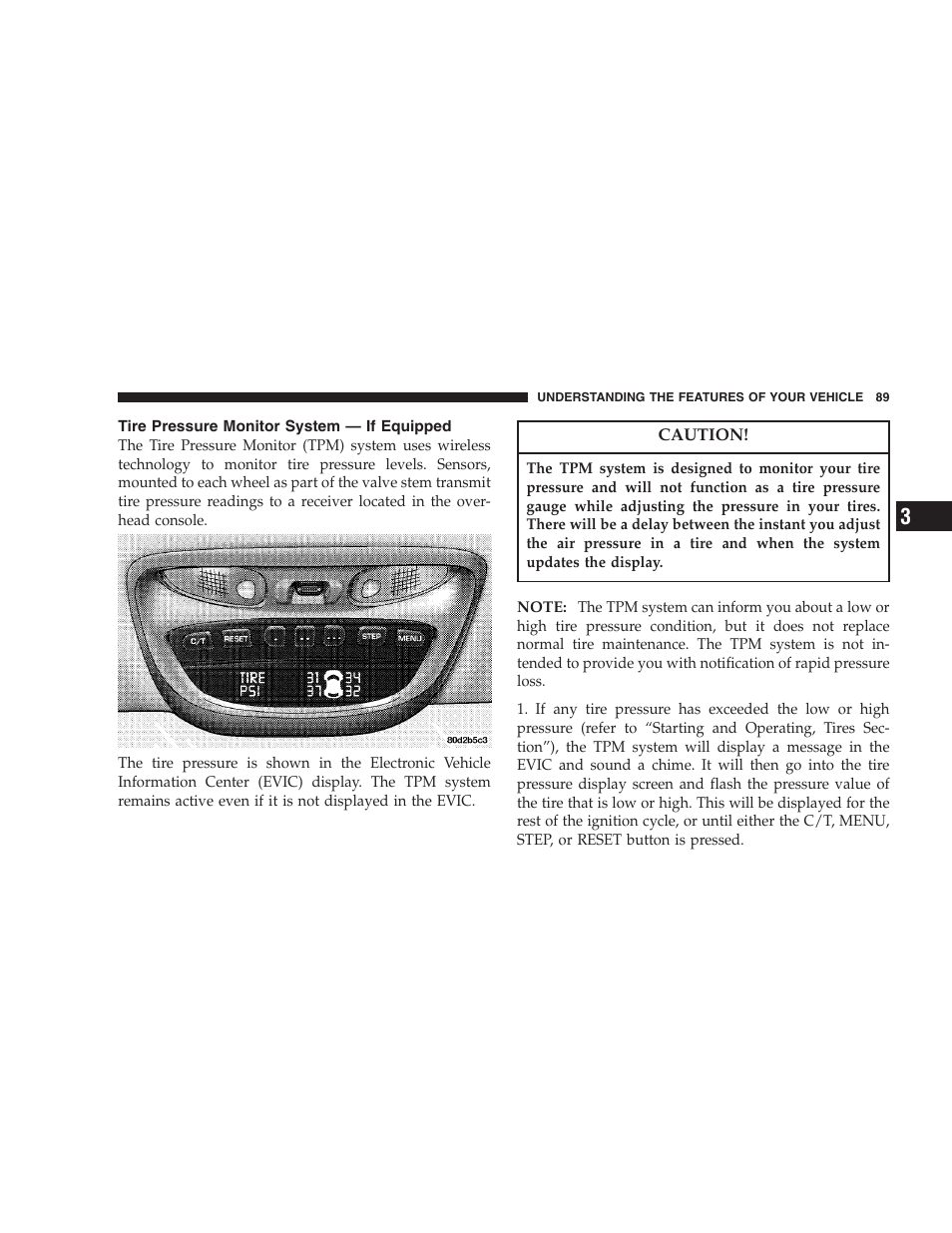 Tire pressure monitor system - if equipped, Tire pressure monitor system — if equipped | Chrysler 2004 300M User Manual | Page 89 / 277