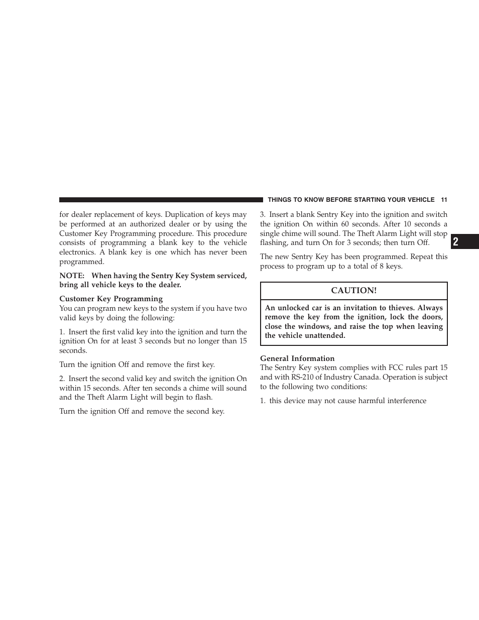 Chrysler 2004 Concorde User Manual | Page 11 / 273