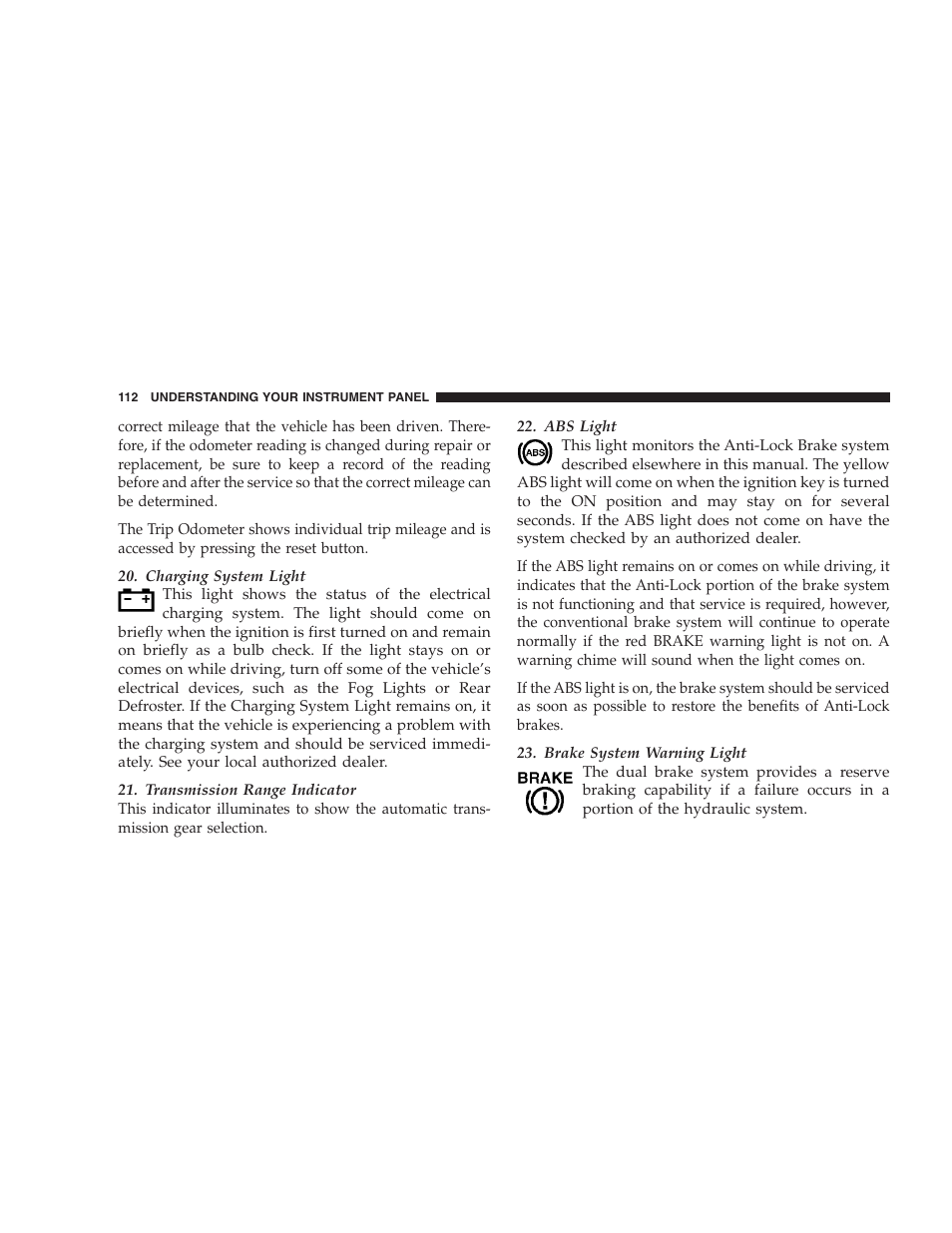 Chrysler 2004 Concorde User Manual | Page 112 / 273