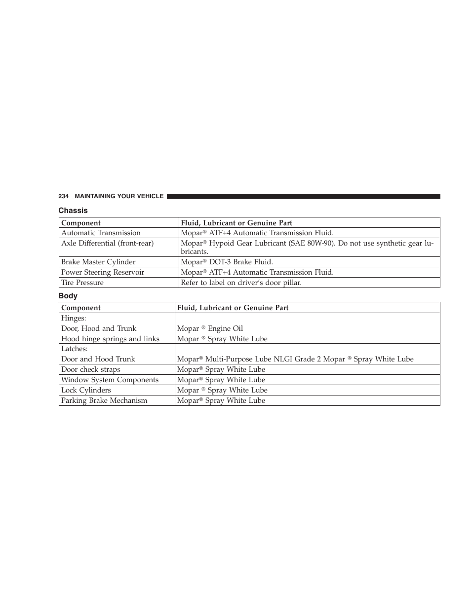 Chassis, Body | Chrysler 2004 Concorde User Manual | Page 234 / 273