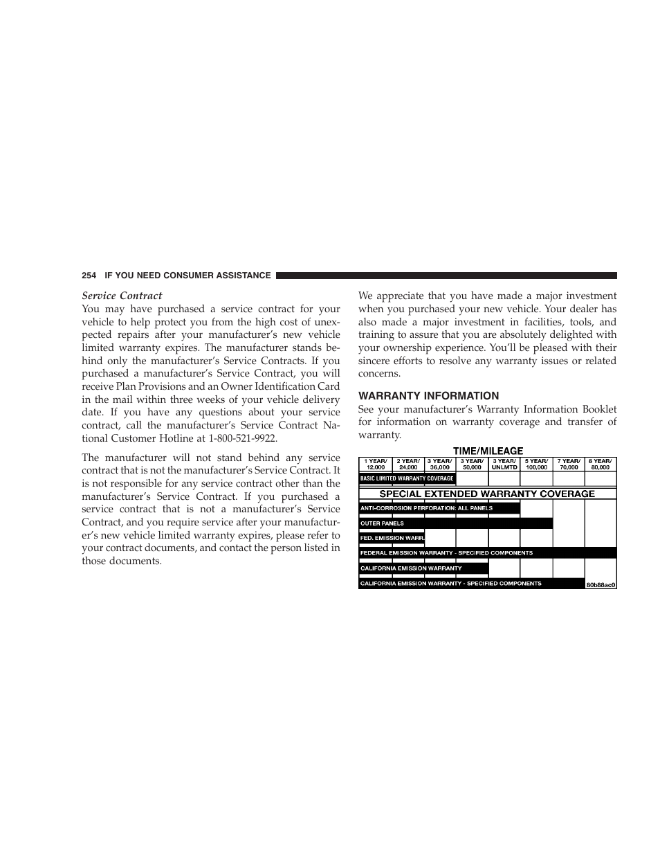 Warranty information | Chrysler 2004 Concorde User Manual | Page 254 / 273