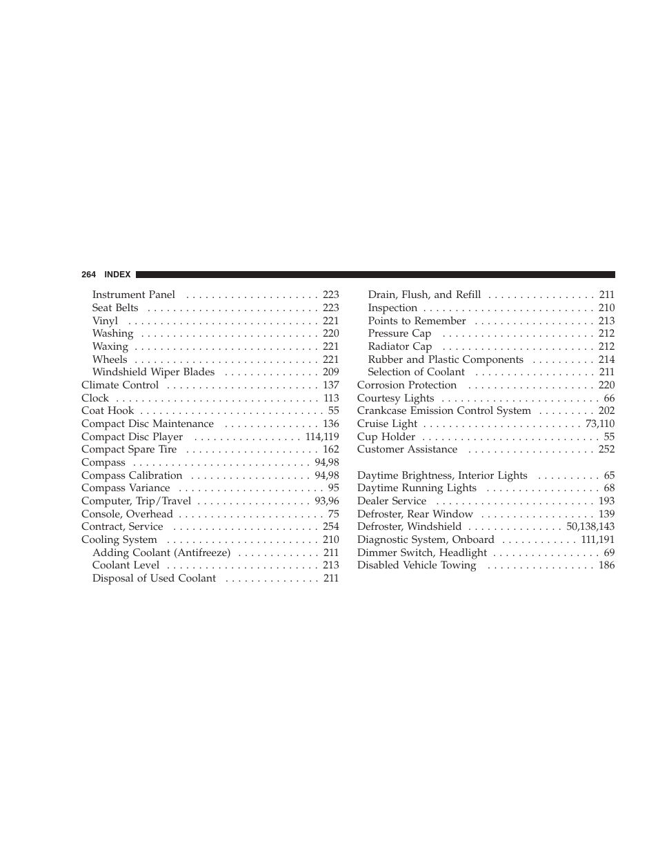 Chrysler 2004 Concorde User Manual | Page 264 / 273