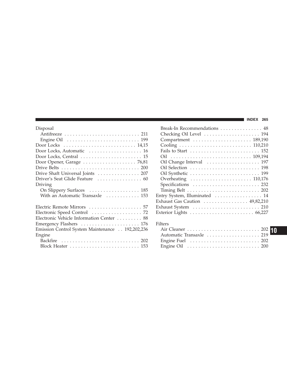 Chrysler 2004 Concorde User Manual | Page 265 / 273