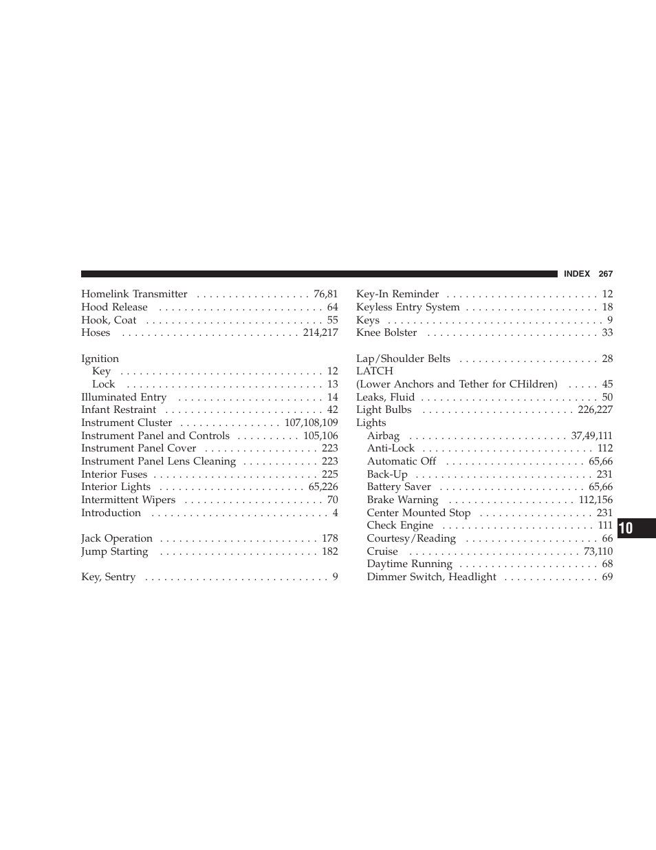 Chrysler 2004 Concorde User Manual | Page 267 / 273