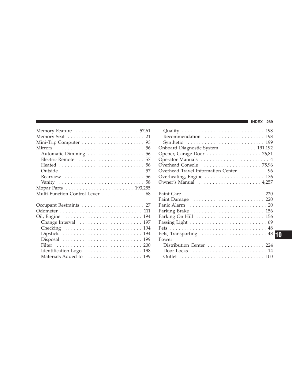 Chrysler 2004 Concorde User Manual | Page 269 / 273