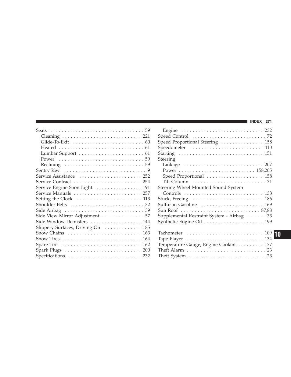 Chrysler 2004 Concorde User Manual | Page 271 / 273