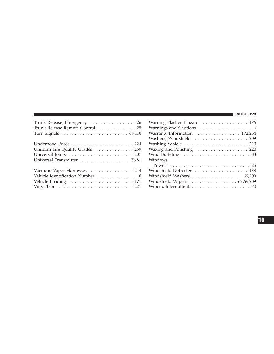 Chrysler 2004 Concorde User Manual | Page 273 / 273