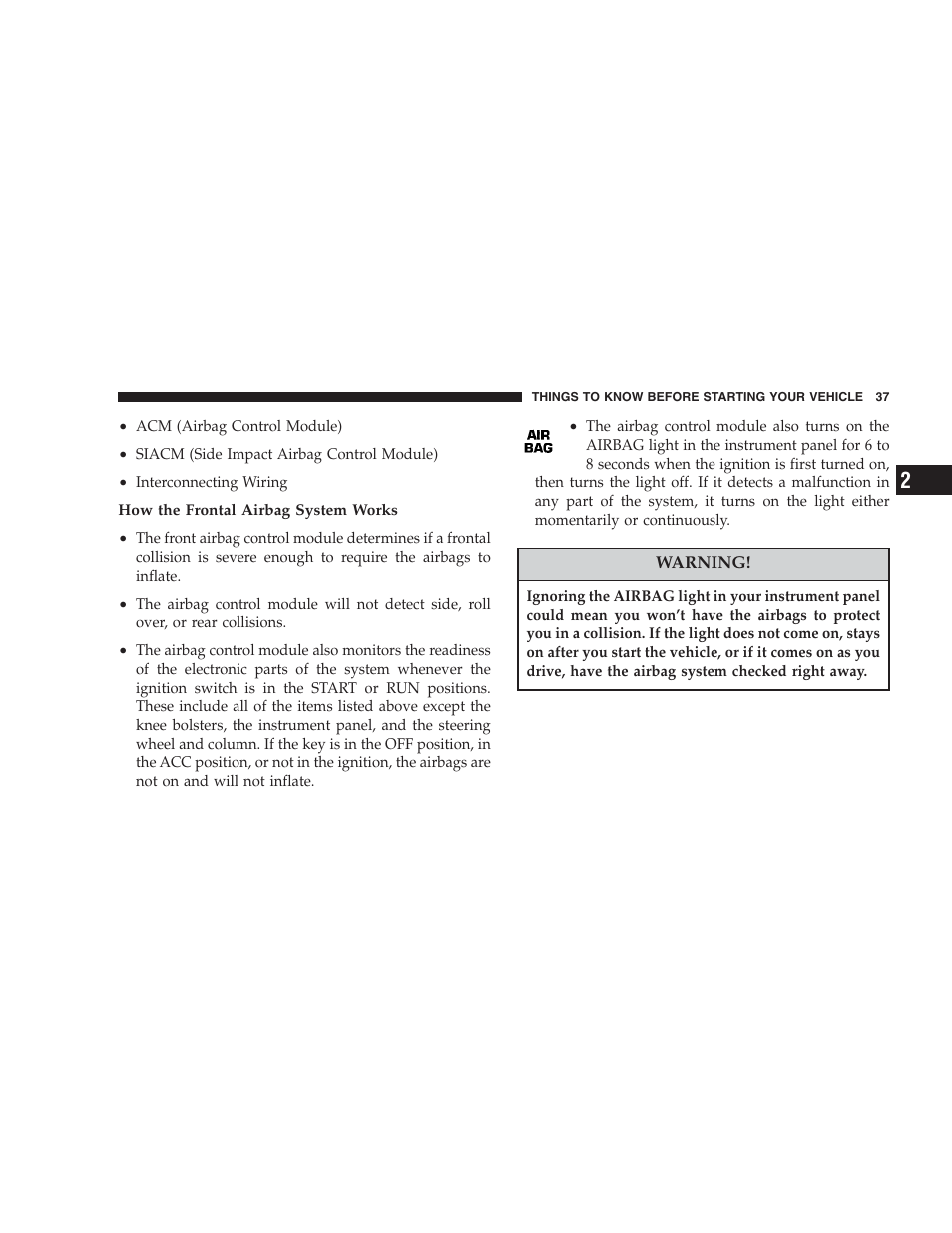 Chrysler 2004 Concorde User Manual | Page 37 / 273