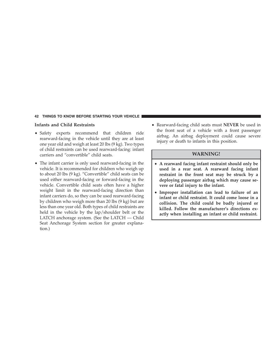 Chrysler 2004 Concorde User Manual | Page 42 / 273