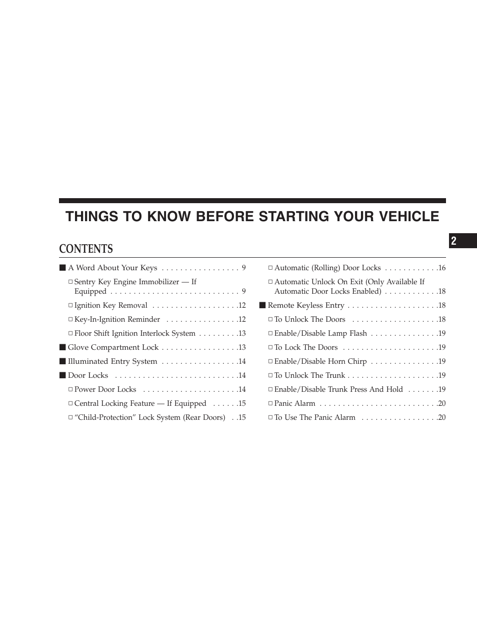 Chrysler 2004 Concorde User Manual | Page 7 / 273