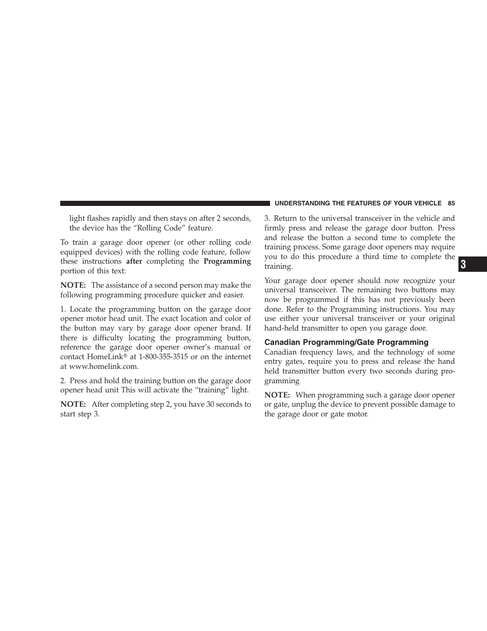 Canadian programming/ gate programming, Canadian programming/gate programming | Chrysler 2004 Concorde User Manual | Page 85 / 273