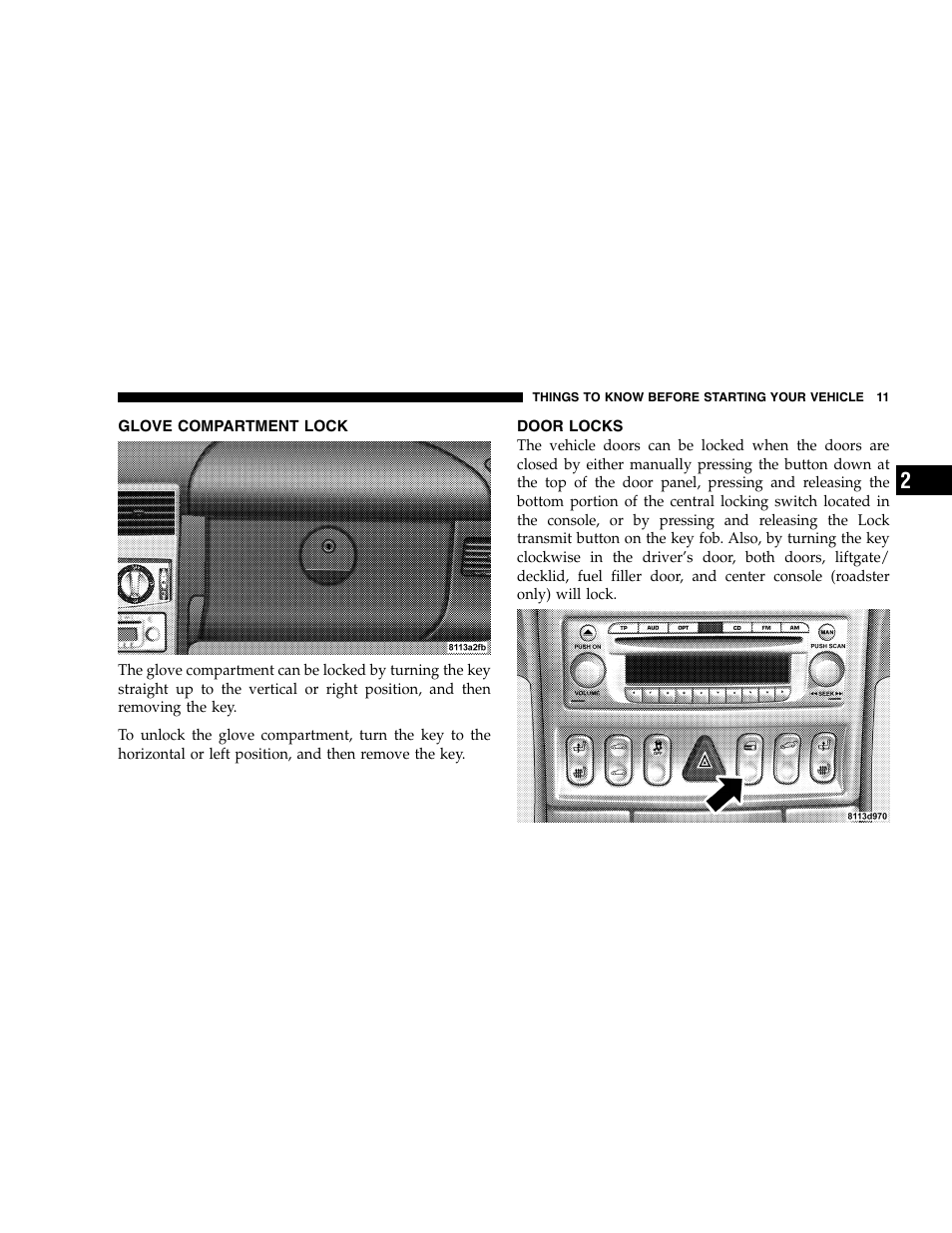 Chrysler 2005 Crossfire User Manual | Page 11 / 288