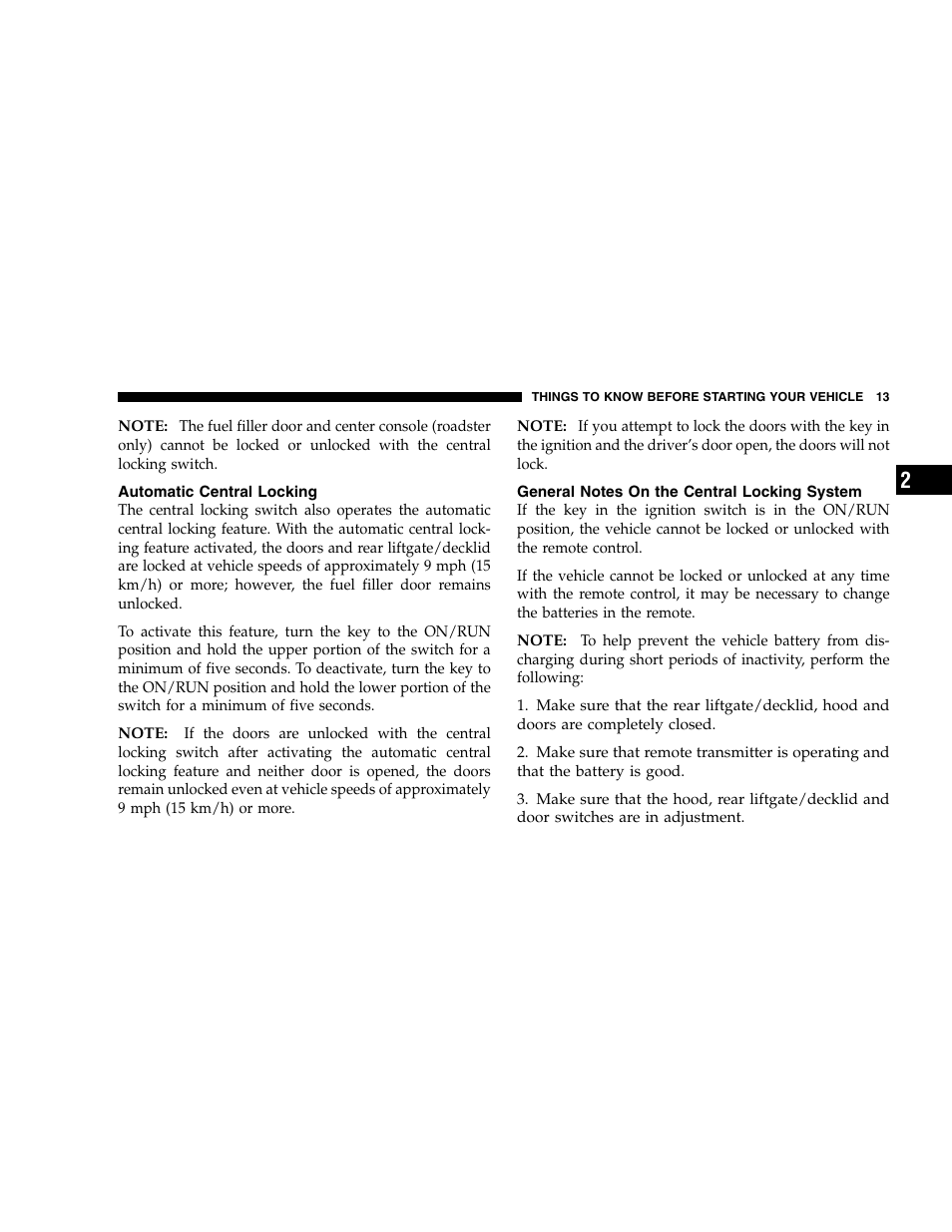 Chrysler 2005 Crossfire User Manual | Page 13 / 288