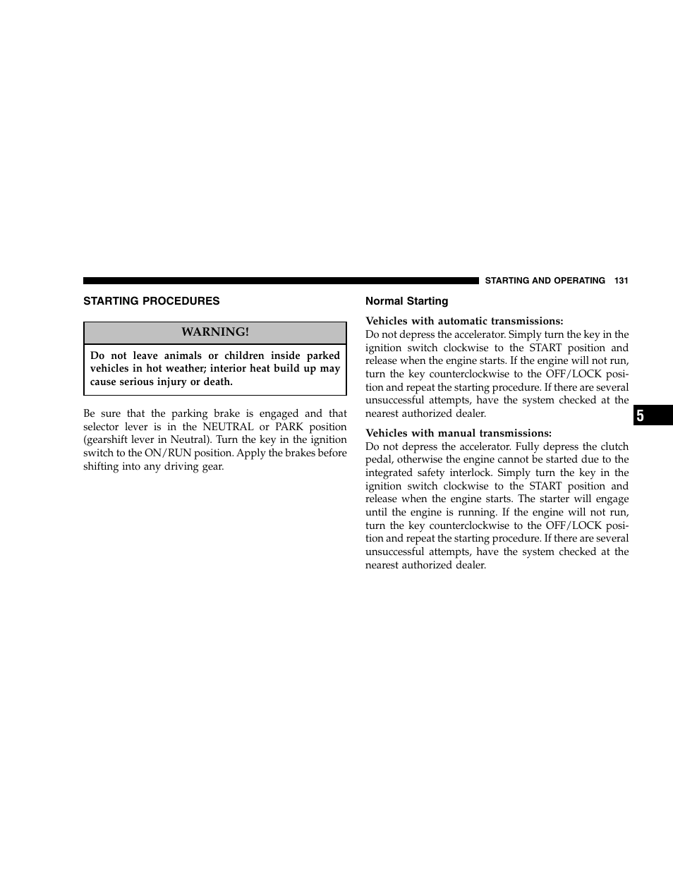 Chrysler 2005 Crossfire User Manual | Page 131 / 288
