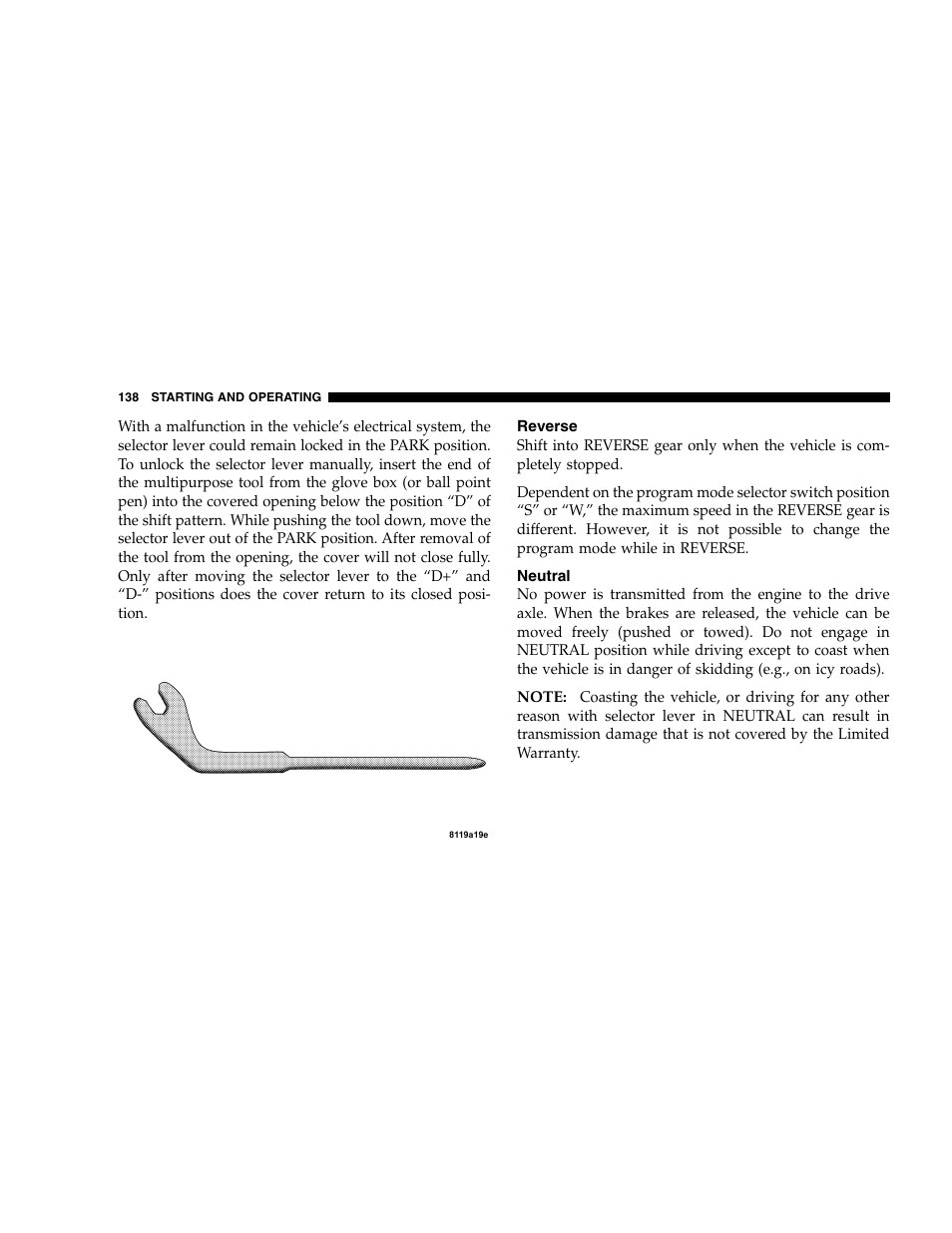 Chrysler 2005 Crossfire User Manual | Page 138 / 288