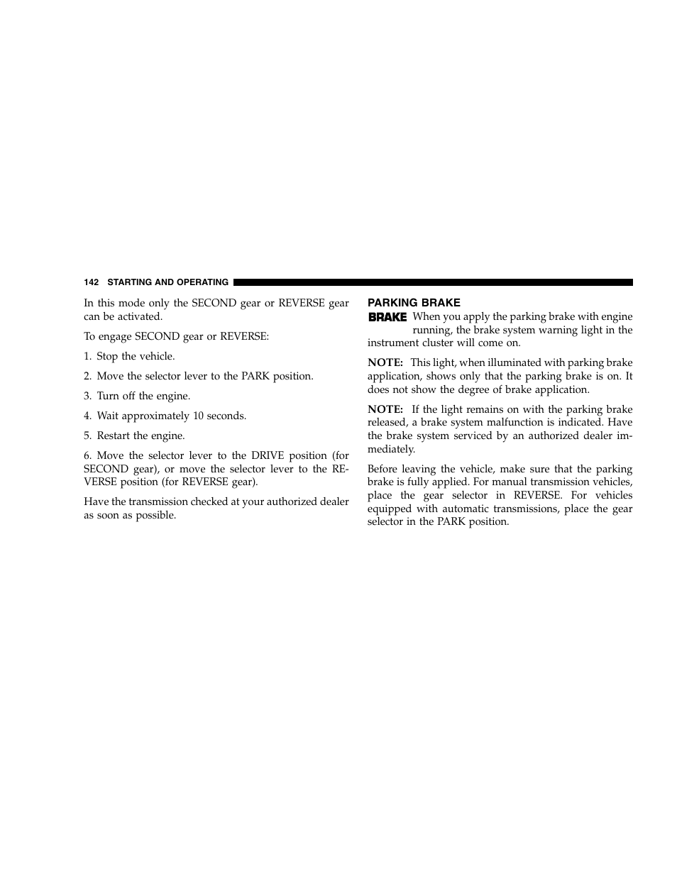 Chrysler 2005 Crossfire User Manual | Page 142 / 288