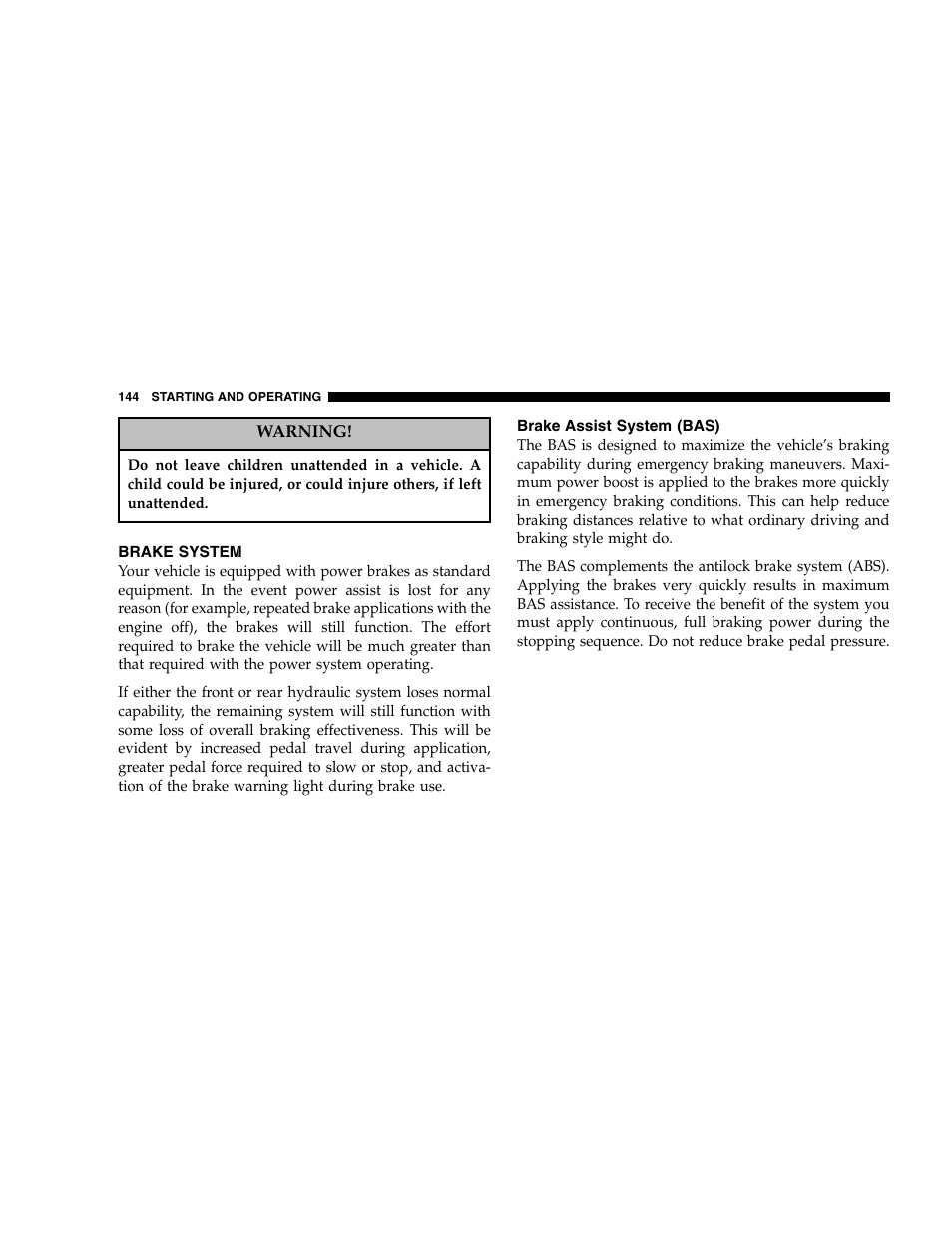 Chrysler 2005 Crossfire User Manual | Page 144 / 288