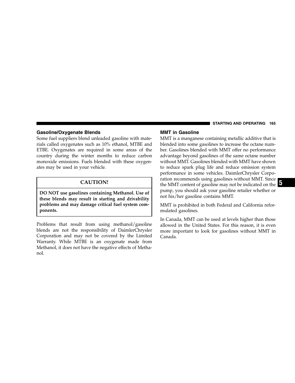 Chrysler 2005 Crossfire User Manual | Page 165 / 288